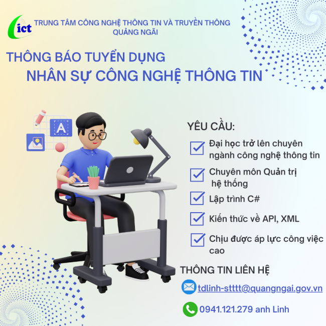 THÔNG BÁO TUYỂN DỤNG NHÂN SỰ CÔNG NGHỆ THÔNG TIN