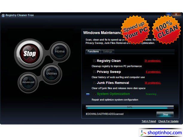 Registry Cleaner Free 2.2.7.8 | Dọn dẹp registry mạnh mẽ