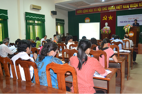 Tập huấn sử dụng hệ thống phần mềm văn phòng điện tử cho cán bộ Mặt trận Tổ quốc Việt Nam tỉnh
