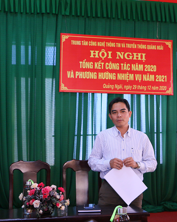 Đồng chí Trần Duy Linh - Giám đốc Trung tâm CN-TT&TT tại Hội nghị